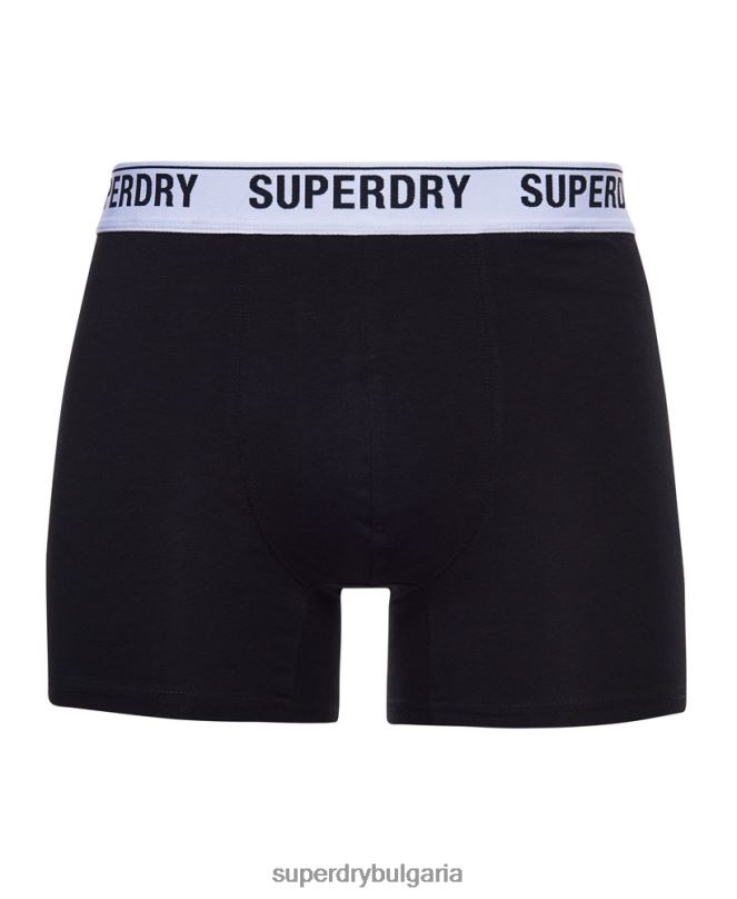 Superdry облекло N00H1622 черен мъже Боксери от органичен памук троен пакет