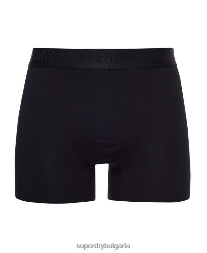 Superdry облекло N00H1622 черен мъже Боксери от органичен памук троен пакет