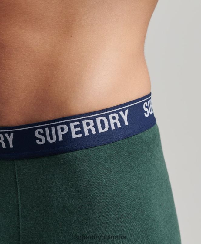 Superdry облекло N00H1628 зелено мъже органичен памук боксьор мулти троен пакет