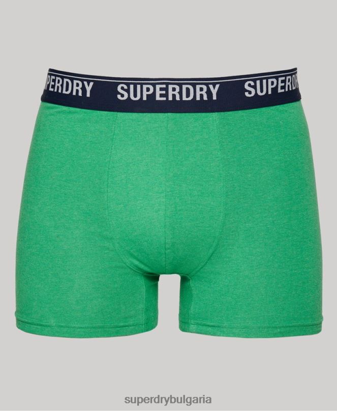 Superdry облекло N00H1628 зелено мъже органичен памук боксьор мулти троен пакет