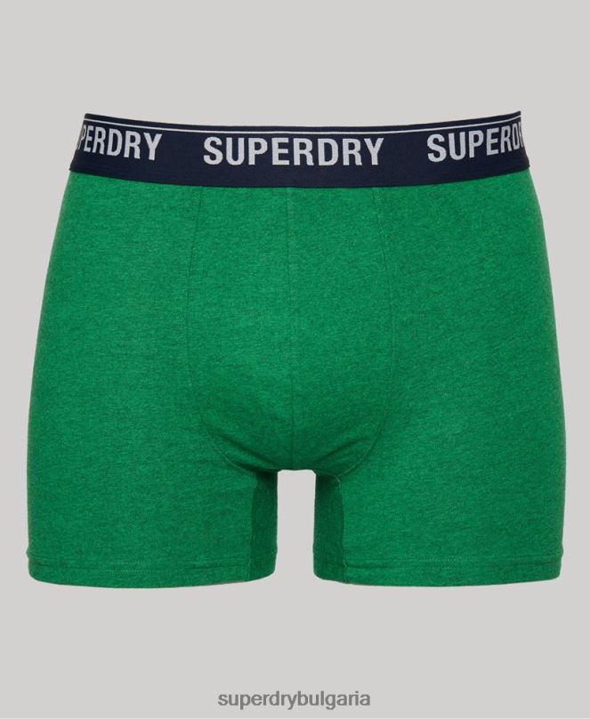 Superdry облекло N00H1628 зелено мъже органичен памук боксьор мулти троен пакет