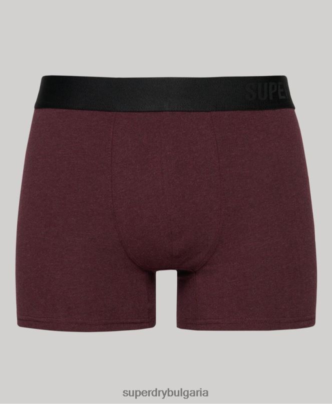Superdry облекло N00H1636 военноморски флот мъже органичен памук офсет боксер двойна опаковка