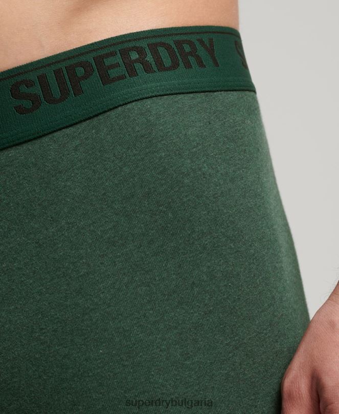 Superdry облекло N00H1663 зелено мъже Двойна опаковка боксерка от органичен памук