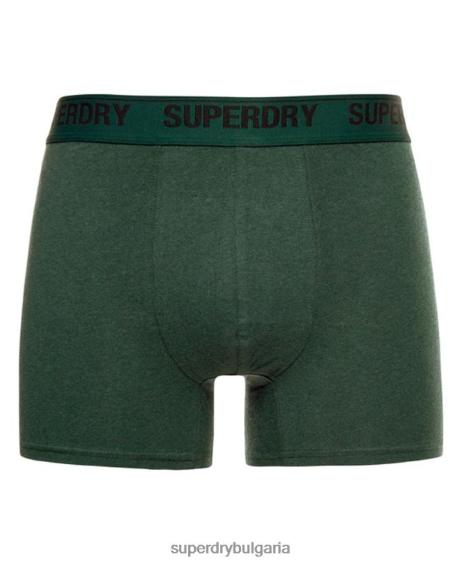 Superdry облекло N00H1663 зелено мъже Двойна опаковка боксерка от органичен памук