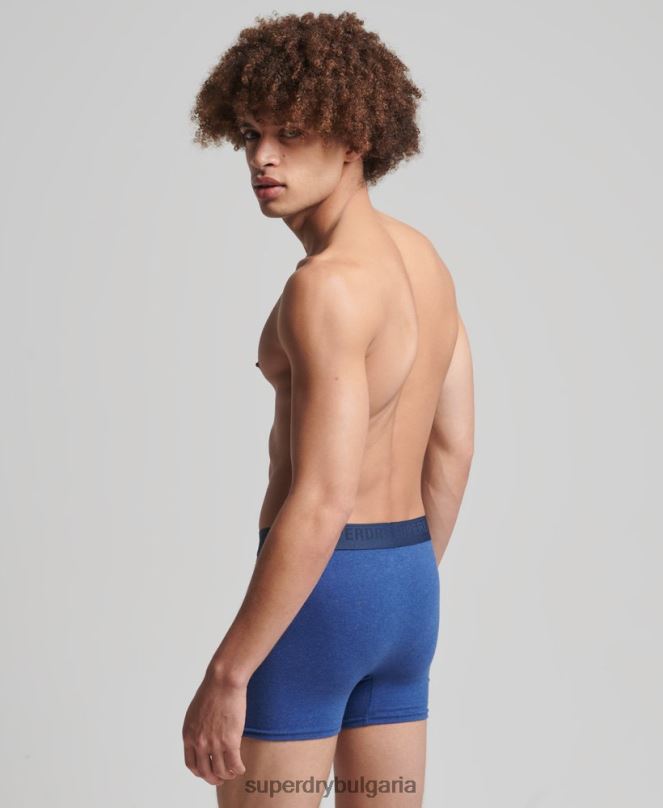 Superdry облекло N00H1666 син мъже Двойна опаковка боксерка от органичен памук