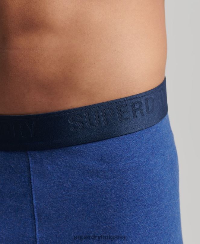 Superdry облекло N00H1666 син мъже Двойна опаковка боксерка от органичен памук