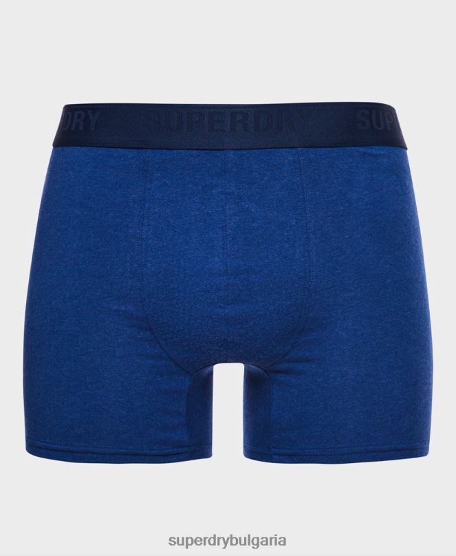 Superdry облекло N00H1666 син мъже Двойна опаковка боксерка от органичен памук
