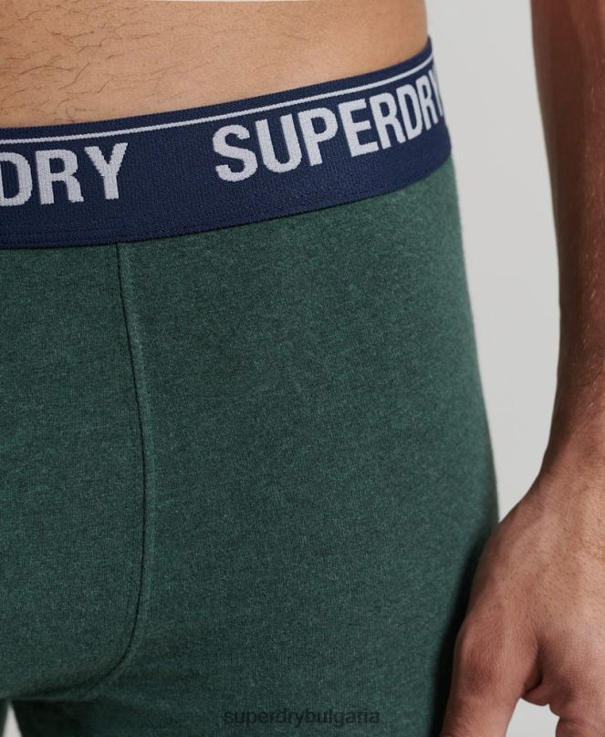 Superdry облекло N00H1667 зелено мъже Боксери от органичен памук троен пакет