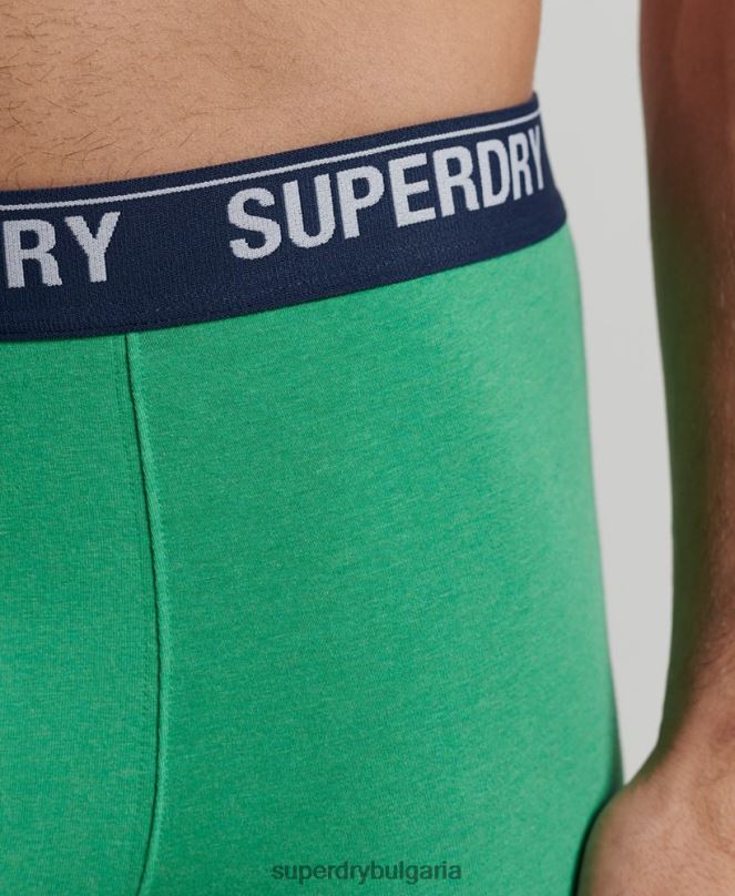 Superdry облекло N00H1667 зелено мъже Боксери от органичен памук троен пакет