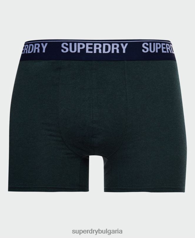 Superdry облекло N00H1667 зелено мъже Боксери от органичен памук троен пакет