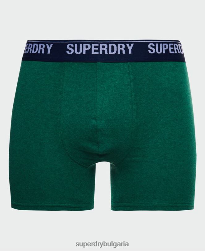 Superdry облекло N00H1667 зелено мъже Боксери от органичен памук троен пакет
