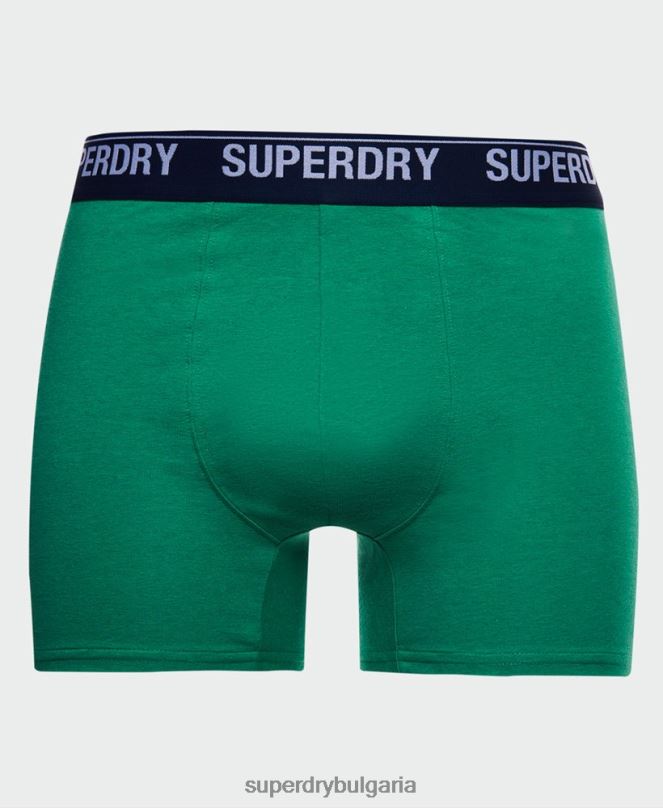 Superdry облекло N00H1667 зелено мъже Боксери от органичен памук троен пакет