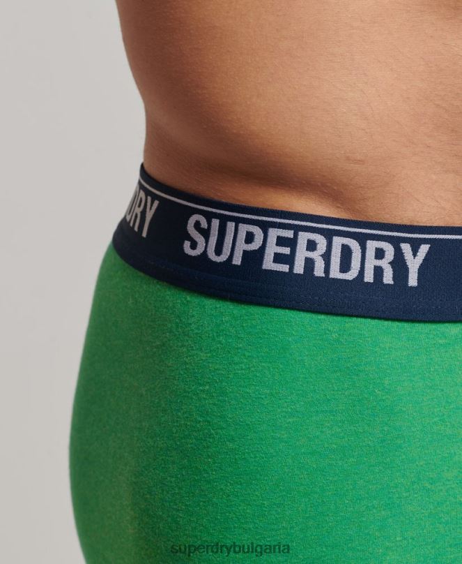 Superdry облекло N00H1706 зелено мъже Двойна опаковка боксерка от органичен памук