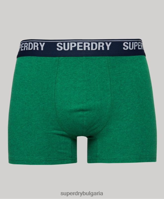 Superdry облекло N00H1706 зелено мъже Двойна опаковка боксерка от органичен памук