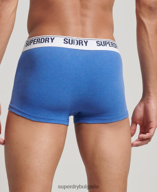 Superdry облекло N00H1734 син мъже органичен памук багажник мулти двойна опаковка