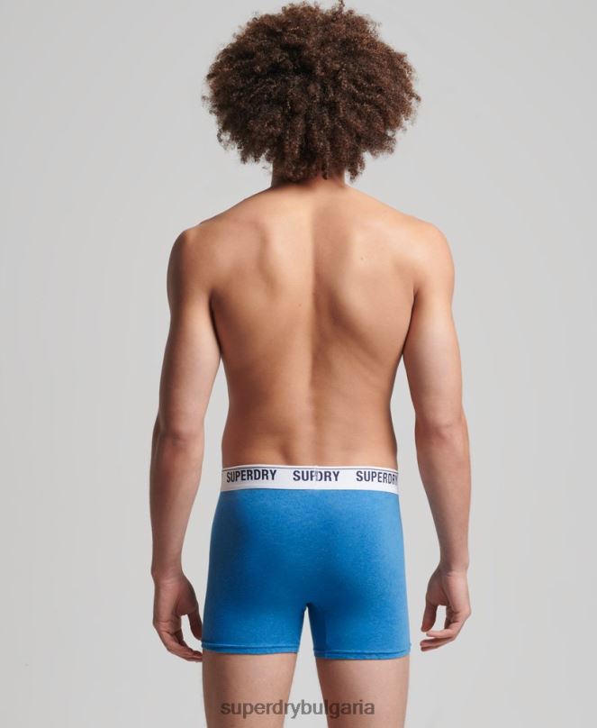 Superdry облекло N00H1736 син мъже Двойна опаковка боксерка от органичен памук