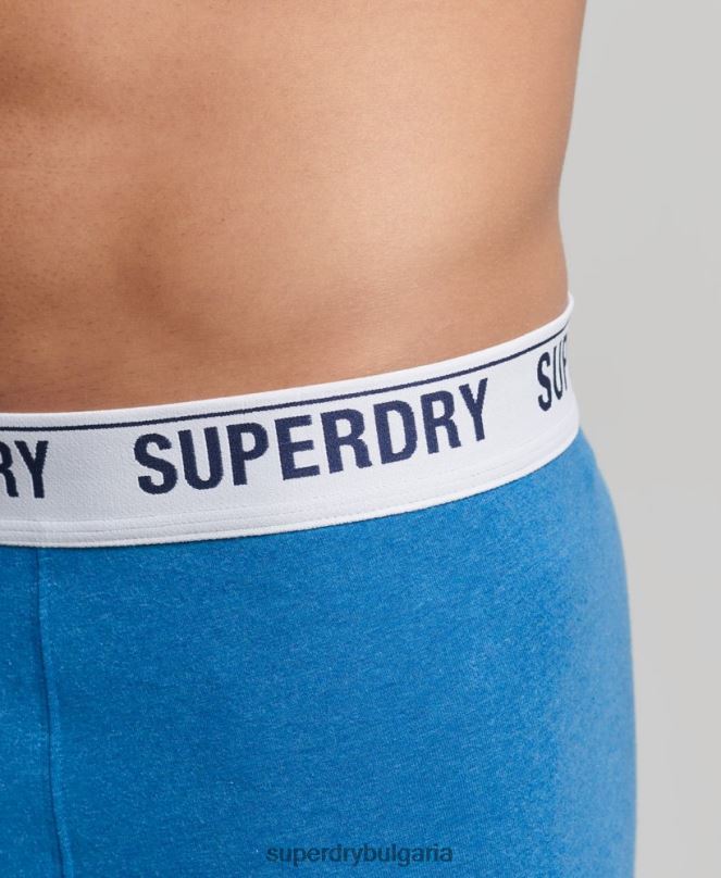 Superdry облекло N00H1736 син мъже Двойна опаковка боксерка от органичен памук