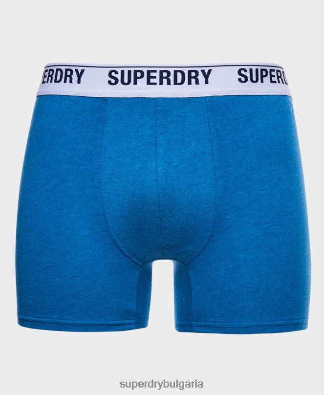 Superdry облекло N00H1736 син мъже Двойна опаковка боксерка от органичен памук