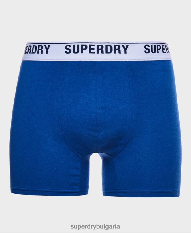 Superdry облекло N00H1736 син мъже Двойна опаковка боксерка от органичен памук