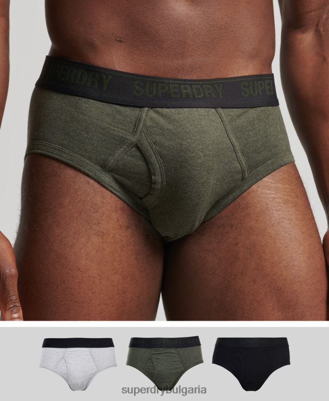 Superdry облекло N00H1741 черен мъже тройна опаковка от органичен памук