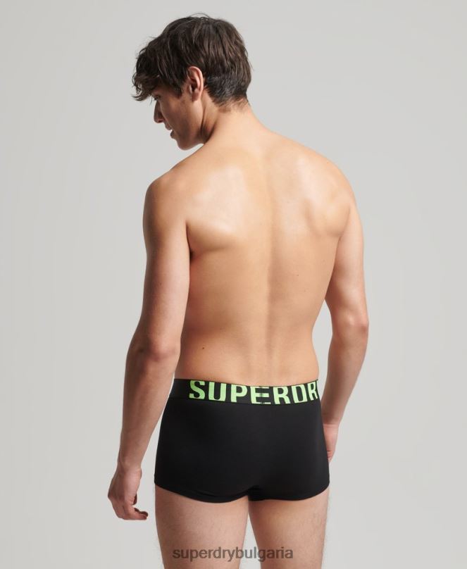 Superdry облекло N00H1742 черен мъже двойна опаковка с лого на багажника от органичен памук