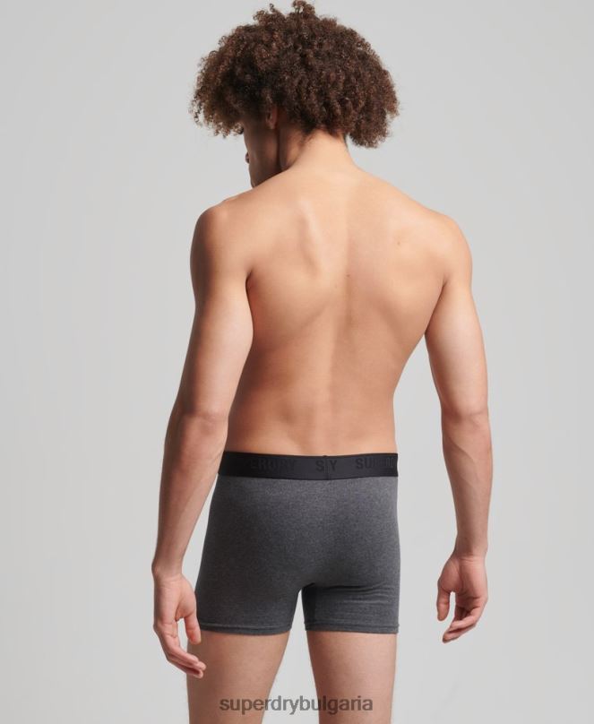 Superdry облекло N00H1744 сиво мъже Боксери от органичен памук троен пакет