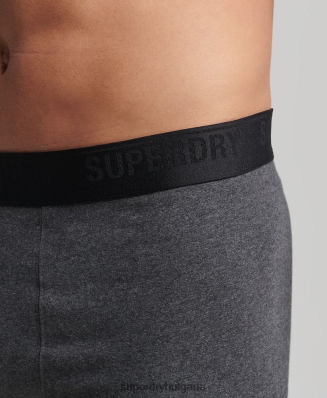 Superdry облекло N00H1744 сиво мъже Боксери от органичен памук троен пакет
