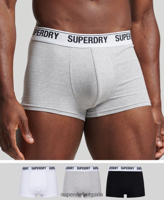 Superdry облекло N00H1747 черен мъже органичен памук багажник тройна опаковка