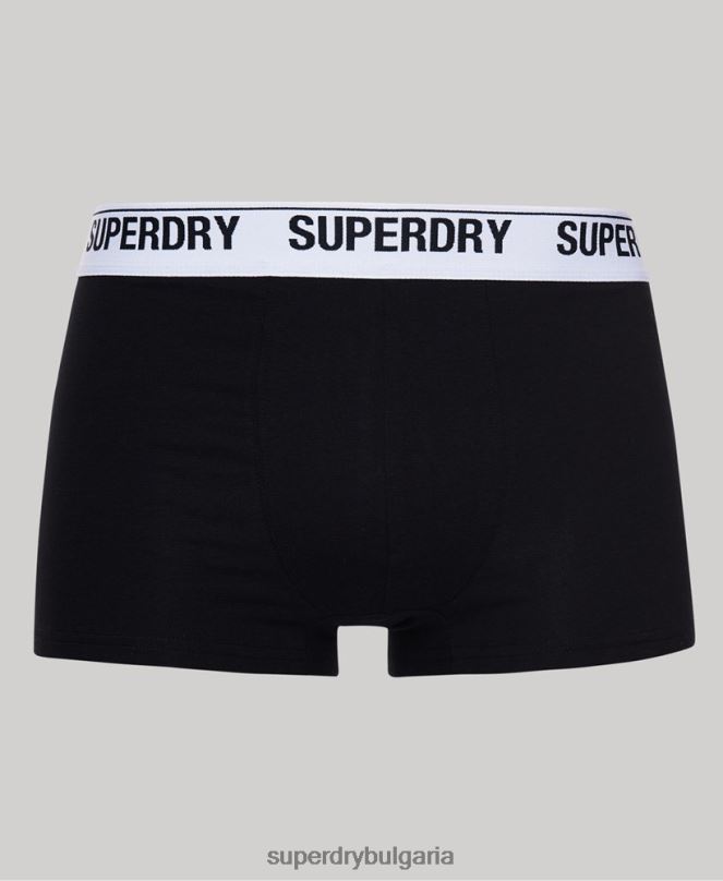Superdry облекло N00H1747 черен мъже органичен памук багажник тройна опаковка