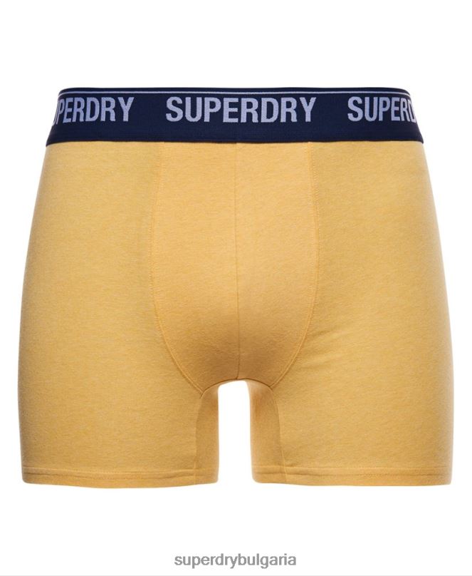 Superdry облекло N00H1749 жълто мъже Двойна опаковка боксерка от органичен памук