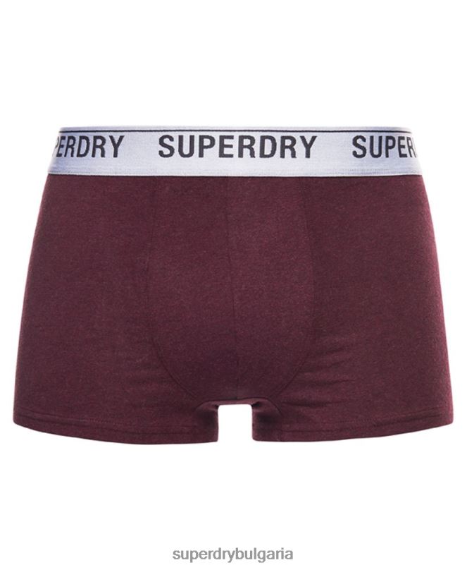 Superdry облекло N00H1751 червен мъже органичен памук багажник тройна опаковка