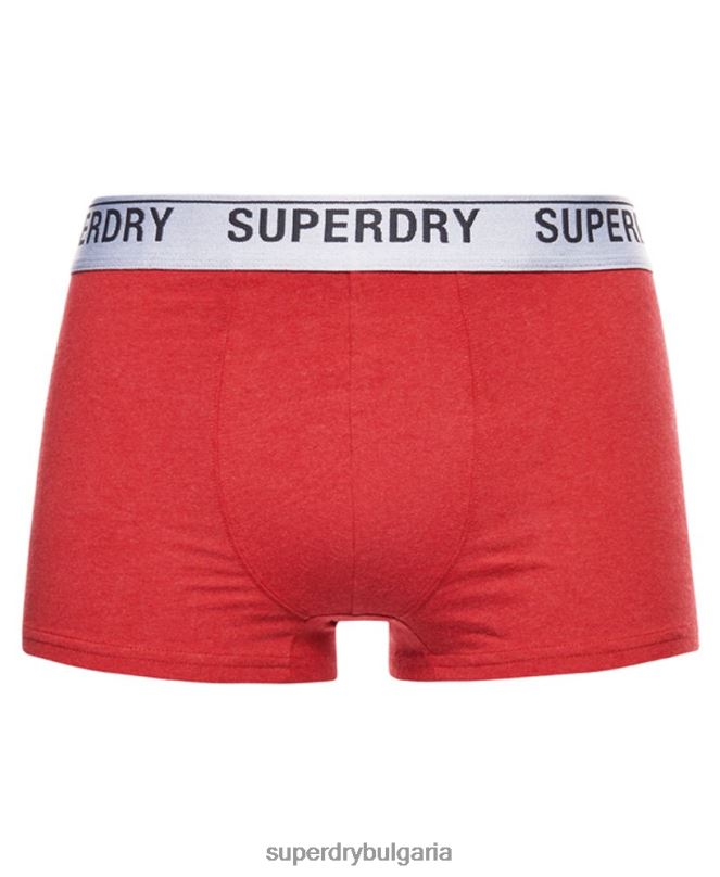 Superdry облекло N00H1751 червен мъже органичен памук багажник тройна опаковка