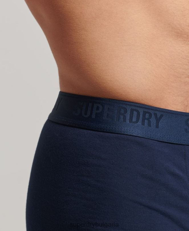 Superdry облекло N00H1754 военноморски флот мъже органичен памук багажник тройна опаковка