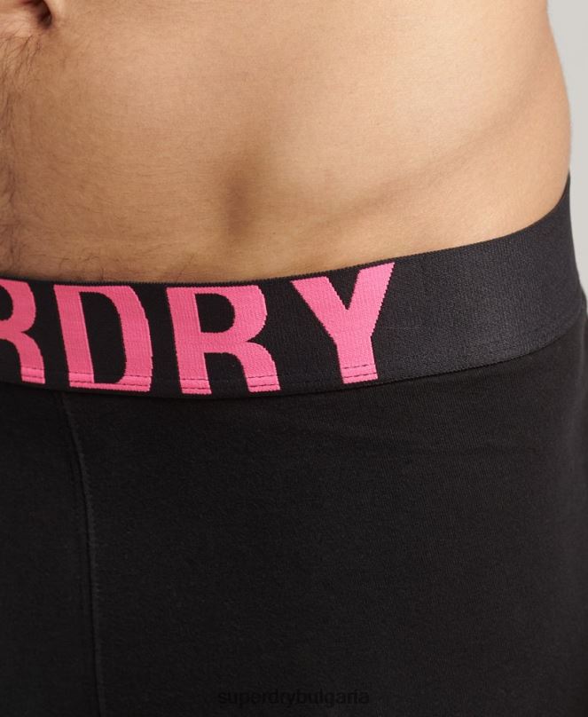 Superdry облекло N00H1761 черен мъже Двойна опаковка боксерки от органичен памук с двойно лого