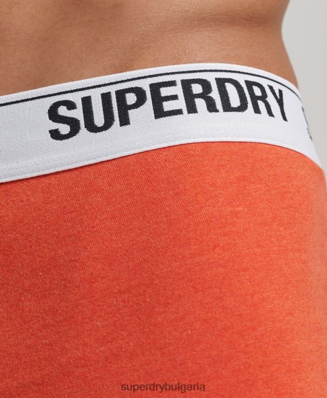 Superdry облекло N00H1767 оранжево мъже органичен памук багажник тройна опаковка