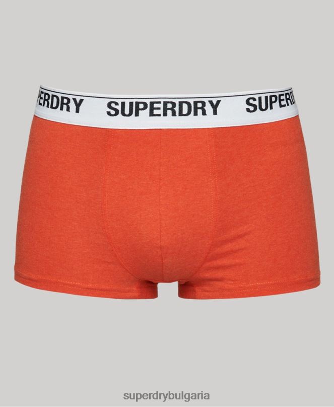 Superdry облекло N00H1767 оранжево мъже органичен памук багажник тройна опаковка