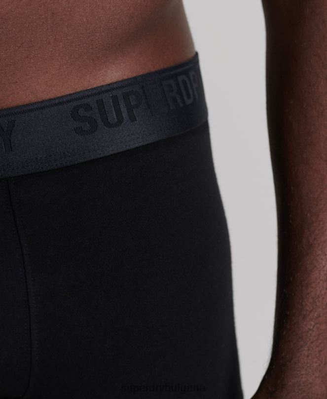 Superdry облекло N00H1768 черен мъже органичен памук багажник тройна опаковка