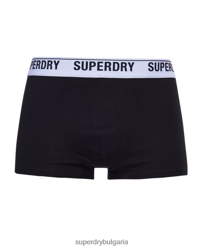 Superdry облекло N00H1768 черен мъже органичен памук багажник тройна опаковка