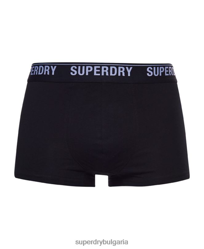 Superdry облекло N00H1768 черен мъже органичен памук багажник тройна опаковка