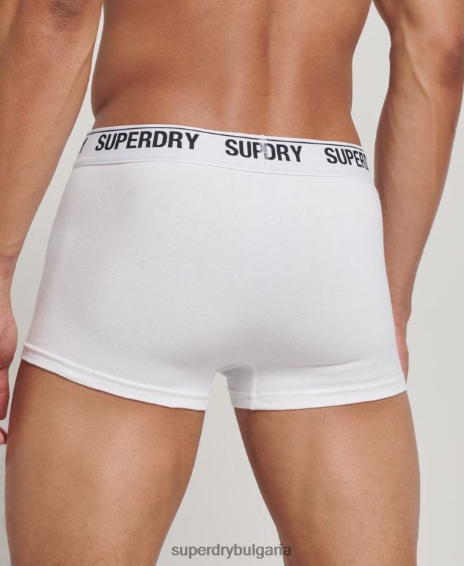 Superdry облекло N00H1769 бяло мъже органичен памук багажник тройна опаковка