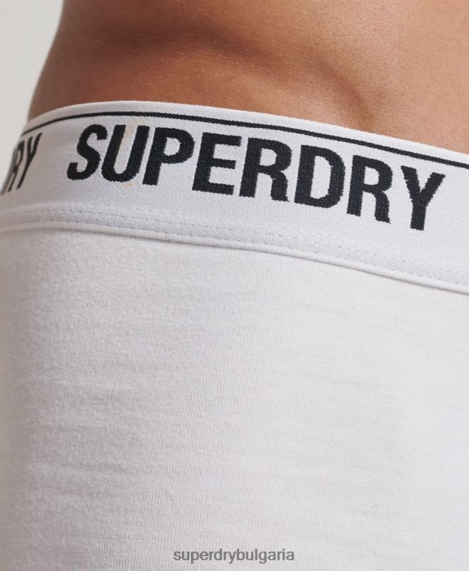 Superdry облекло N00H1769 бяло мъже органичен памук багажник тройна опаковка