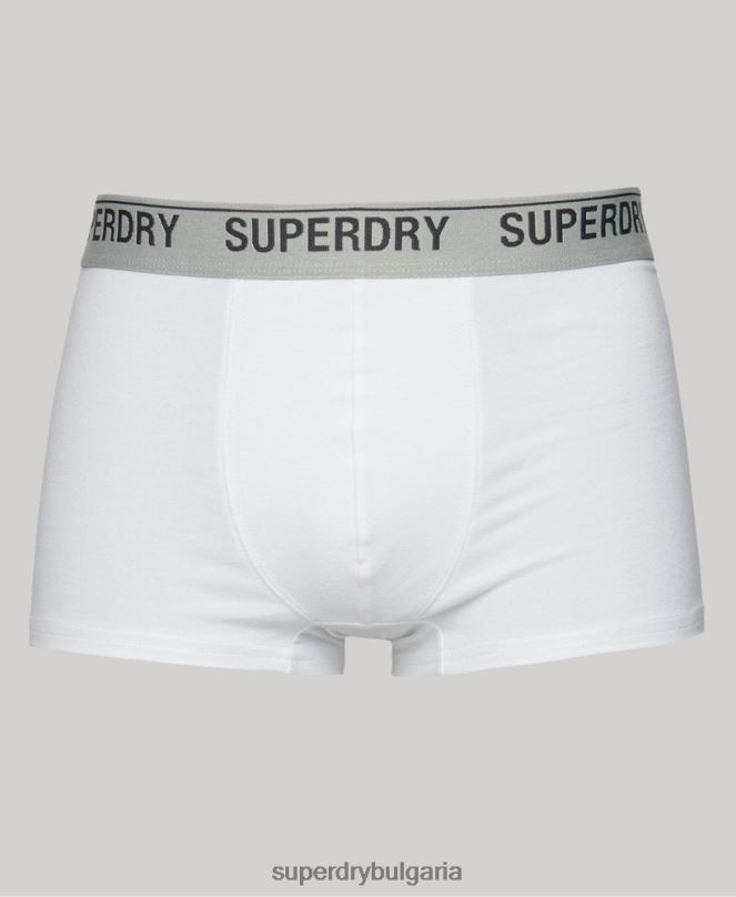 Superdry облекло N00H1769 бяло мъже органичен памук багажник тройна опаковка