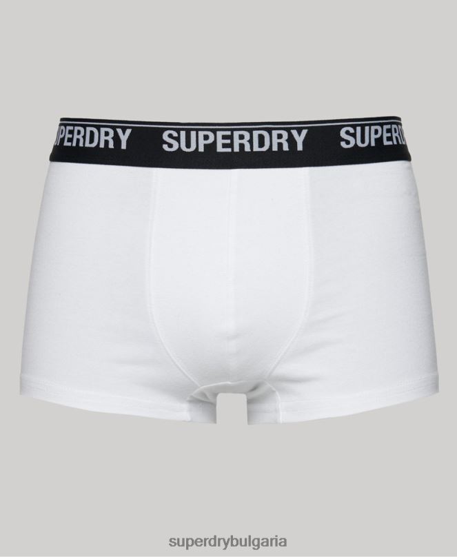 Superdry облекло N00H1769 бяло мъже органичен памук багажник тройна опаковка