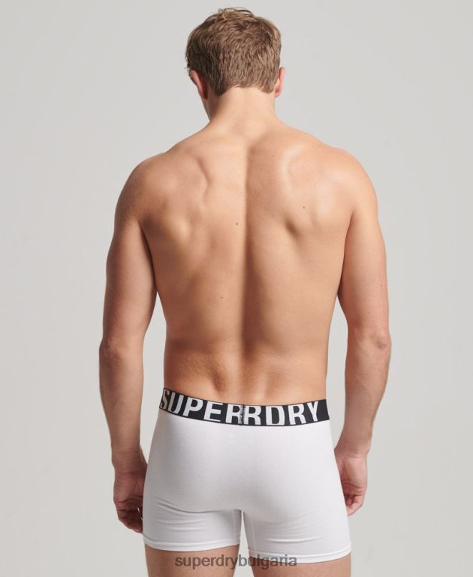 Superdry облекло N00H1770 черен мъже боксерка от органичен памук с двойно лого двойна опаковка