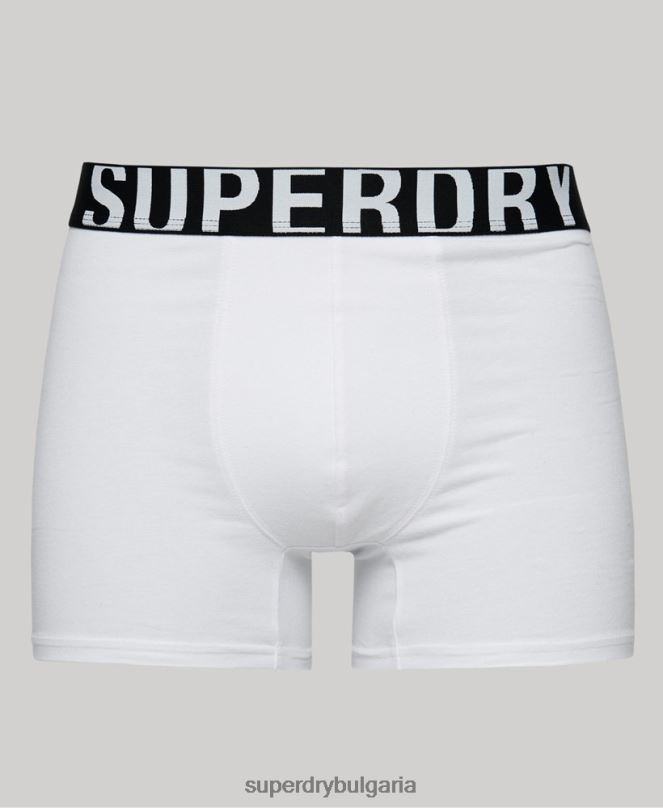 Superdry облекло N00H1770 черен мъже боксерка от органичен памук с двойно лого двойна опаковка