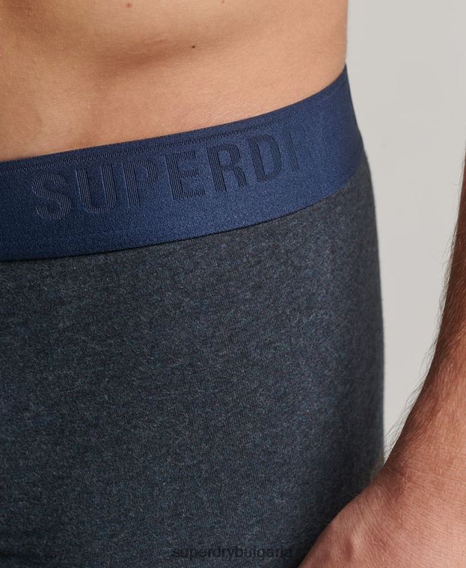 Superdry облекло N00H1771 син мъже органичен памук багажник мулти двойна опаковка