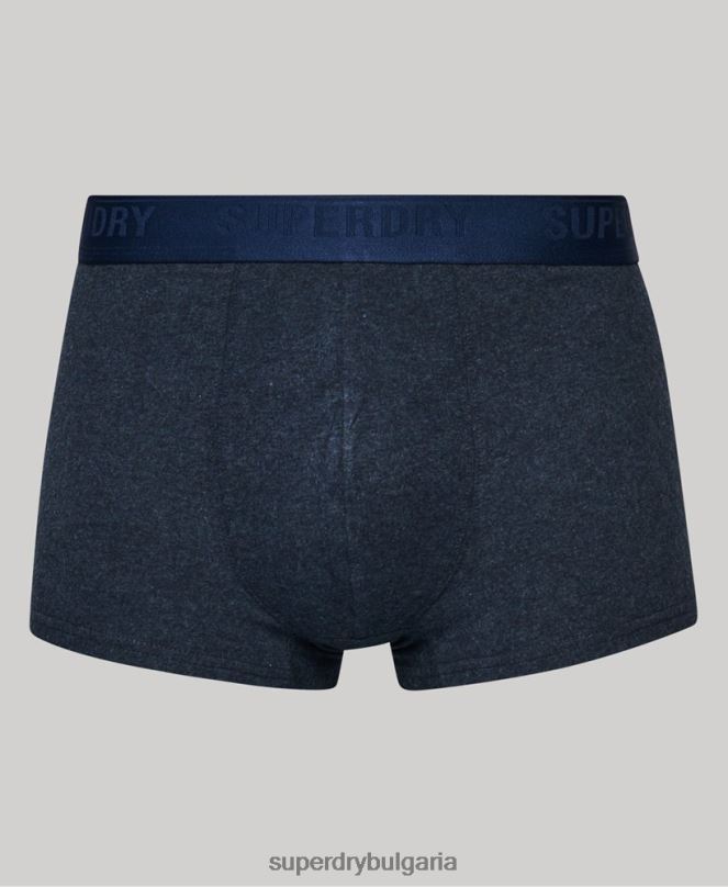 Superdry облекло N00H1771 син мъже органичен памук багажник мулти двойна опаковка