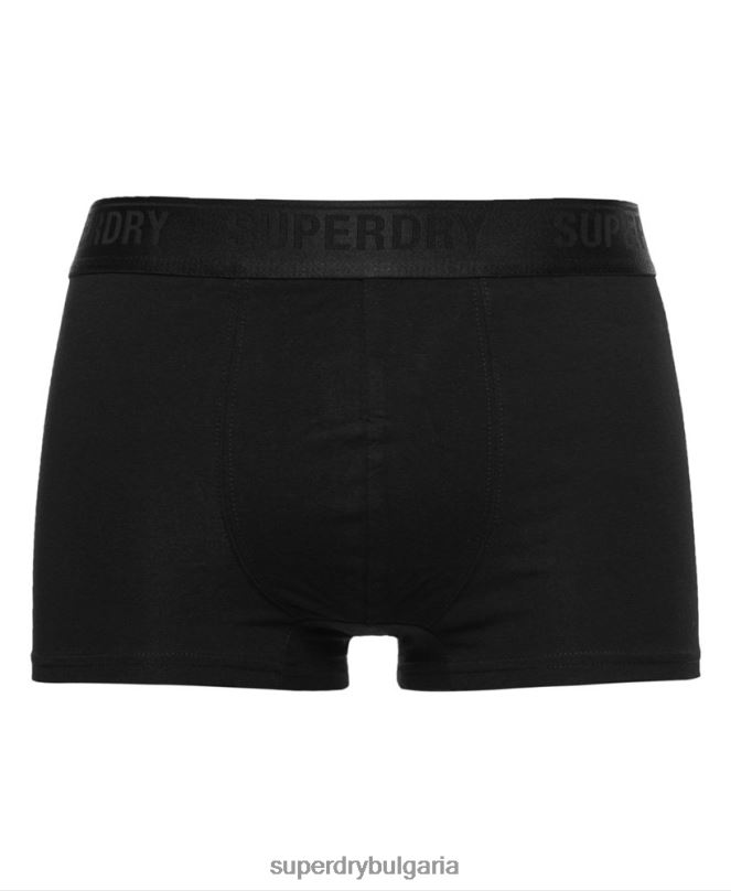 Superdry облекло N00H1772 черен мъже органичен памук багажник тройна опаковка