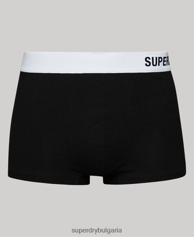 Superdry облекло N00H1776 черен мъже офсетна двойна опаковка от органичен памук