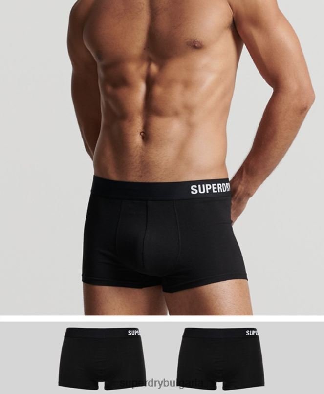 Superdry облекло N00H1777 черен мъже офсетна двойна опаковка от органичен памук